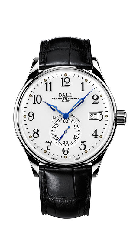 Ball Trainmaster Doctor's Chronograph Watch, White, Crocodile band, Li -  Iguana Sell