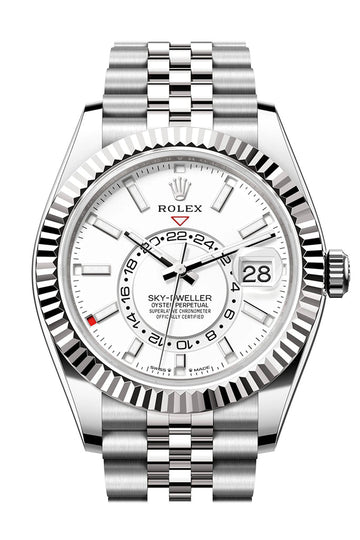 Rolex Sky Dweller 42 White Dial Stainless Steel Jubilee Mens Watch 336934