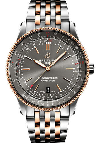 Breitling Navitimer Automatic 41 Watch - Steel and 18K Red Gold - Anthracite Dial - Metal Bracelet - U17326121M1U1