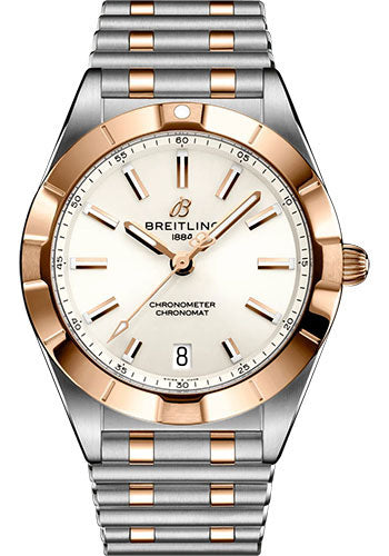 Breitling Chronomat 32 Watch - Steel and 18K Red Gold - White Dial - Metal Bracelet - U77310101A1U1
