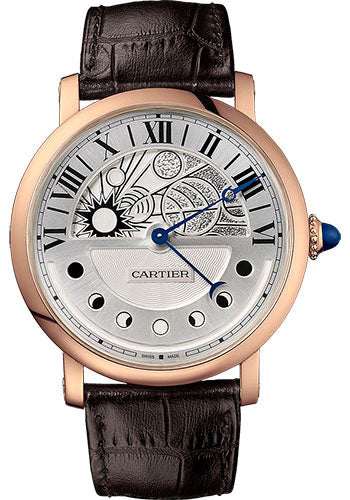 Cartier Rotonde de Cartier Day Night Retrograde Moon Phases Watch - 43.5 mm Pink Gold Case - W1556243
