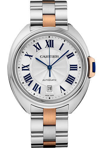 Cartier Cle De Cartier Watch - 40 mm Steel Case - Silvered Dial - Steel And Pink Gold Bracelet - W2CL0002