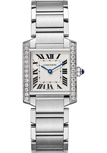 Cartier Tank Francaise Watch - 30 mm Steel Diamond Case - W4TA0009