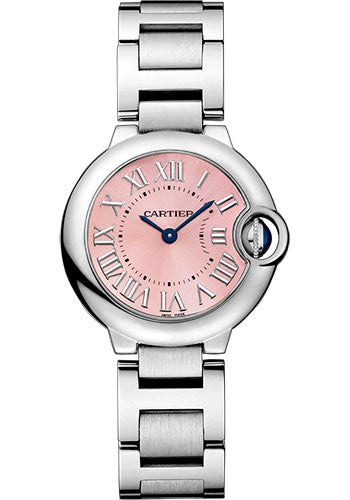 Cartier Ballon Bleu De Cartier Watch - 28.6 mm Steel Diamond Case - Diamond Bezel - Pink Dial - W6920038