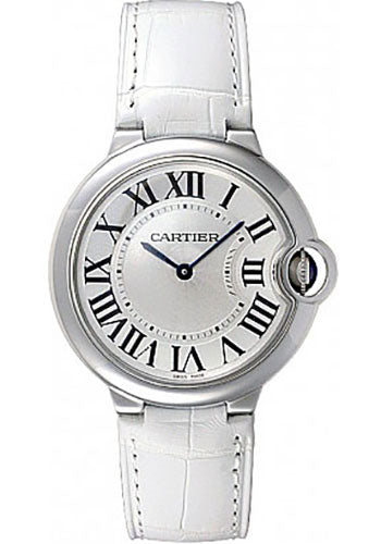 Cartier Ballon Bleu de Cartier Watch - 36.6 mm Steel Case - White Alligator Strap - W6920087