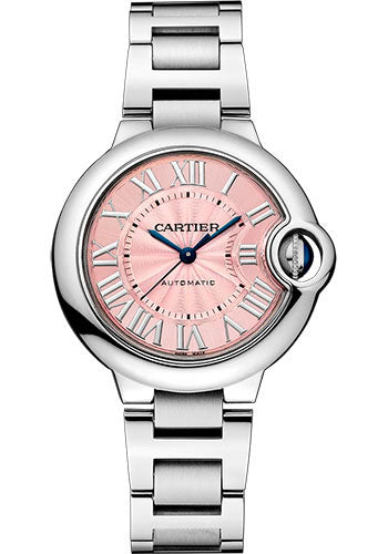 Cartier Ballon Bleu De Cartier Watch - 33 mm Steel Case - Pink Dial - W6920100