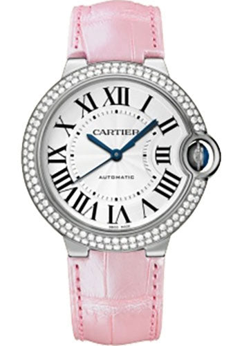 Cartier Ballon Bleu de Cartier Watch - Medium White Gold Case - Diamond Bezel - Alligator Strap - WE900651