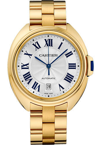 Cartier Cle De Cartier Watch - 40 mm Yellow Gold Case - Silvered Effect Dial - WGCL0003