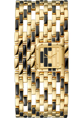 Cartier Panthere de Cartier Cuff Watch - 22 mm Yellow Gold And Black Lacquer Case - WGPN0017