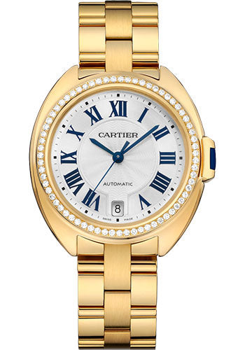 Cartier Cle de Cartier Watch - 35 mm Yellow Gold Diamond Case - Effect Dial - WJCL0023