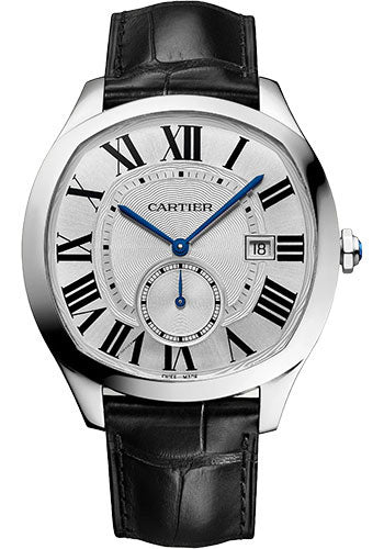 Cartier Drive de Cartier Watch - 40 mm x 41 mm Steel Case - Silvered Dial - Black Alligator Strap - WSNM0015