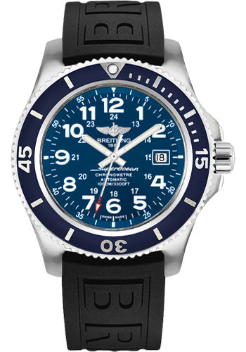 Breitling Superocean II 44 Watch - Steel Case - Gun Blue Dial - Black Diver Pro III Strap - A17392D8/C910/152S/A20SS.1