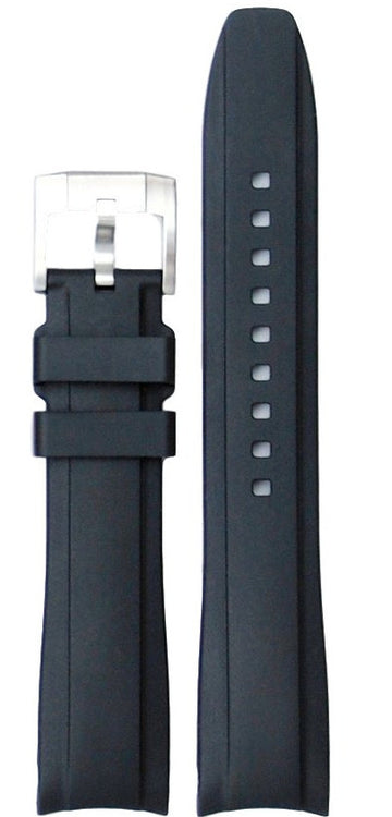Everest Curved Black End Rubber With Tang Buckle For Rolex 40mm Model