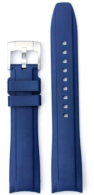 Everest Curved Blue End Rubber With Tang Buckle For Rolex 40mm Model