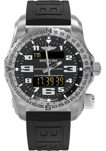 Breitling Emergency Watch - 51mm Titanium Case - Volcano Black Dial - Black Diver Pro III Strap - E7632522/BC02/156S/E20DSA.4