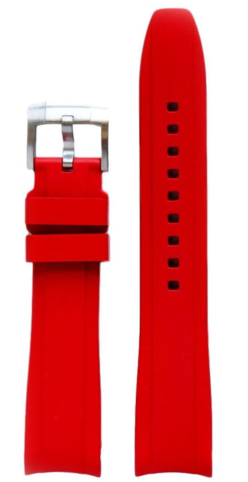 Everest Curved Red End Rubber With Tang Buckle For Rolex 40mm Model