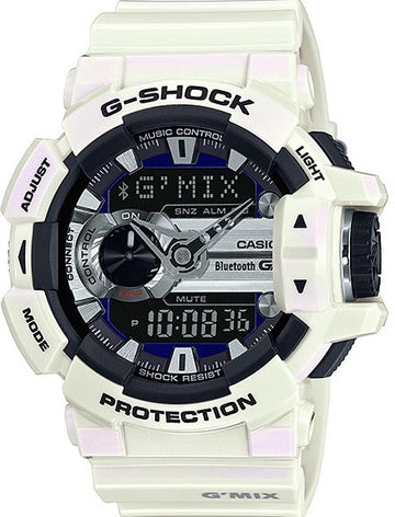 G-Shock Analog-Digital Bluetooth White Resin Strap GBA400-7C Watch