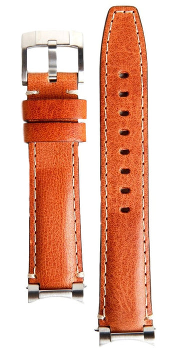 Everest Curved Brown End Link Leather Strap For Rolex 40mm Model