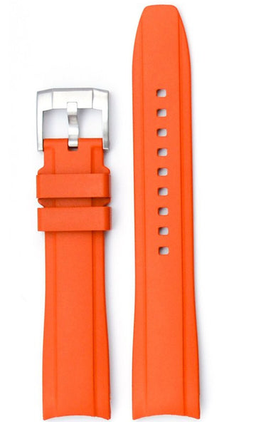 Everest Curved Orange End Rubber with Tang Buckle For Rolex 40mm Model